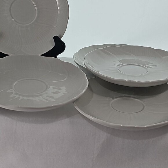 Mikasa Spring Magnolia Saucer Plates 6" white set/6 dessert farmhouse cottage - Picture 7 of 9